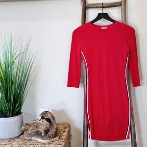 Red 3/4 Sleeve Dress